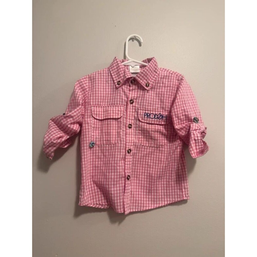 Prodoh Pink Gingham Longsleeve Button Up Size 3T